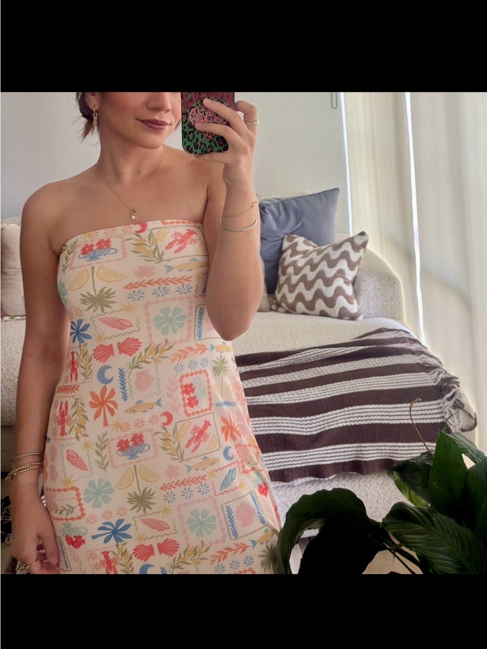 See You Monday Strapless Floral Midi Dress in Pastel Multi